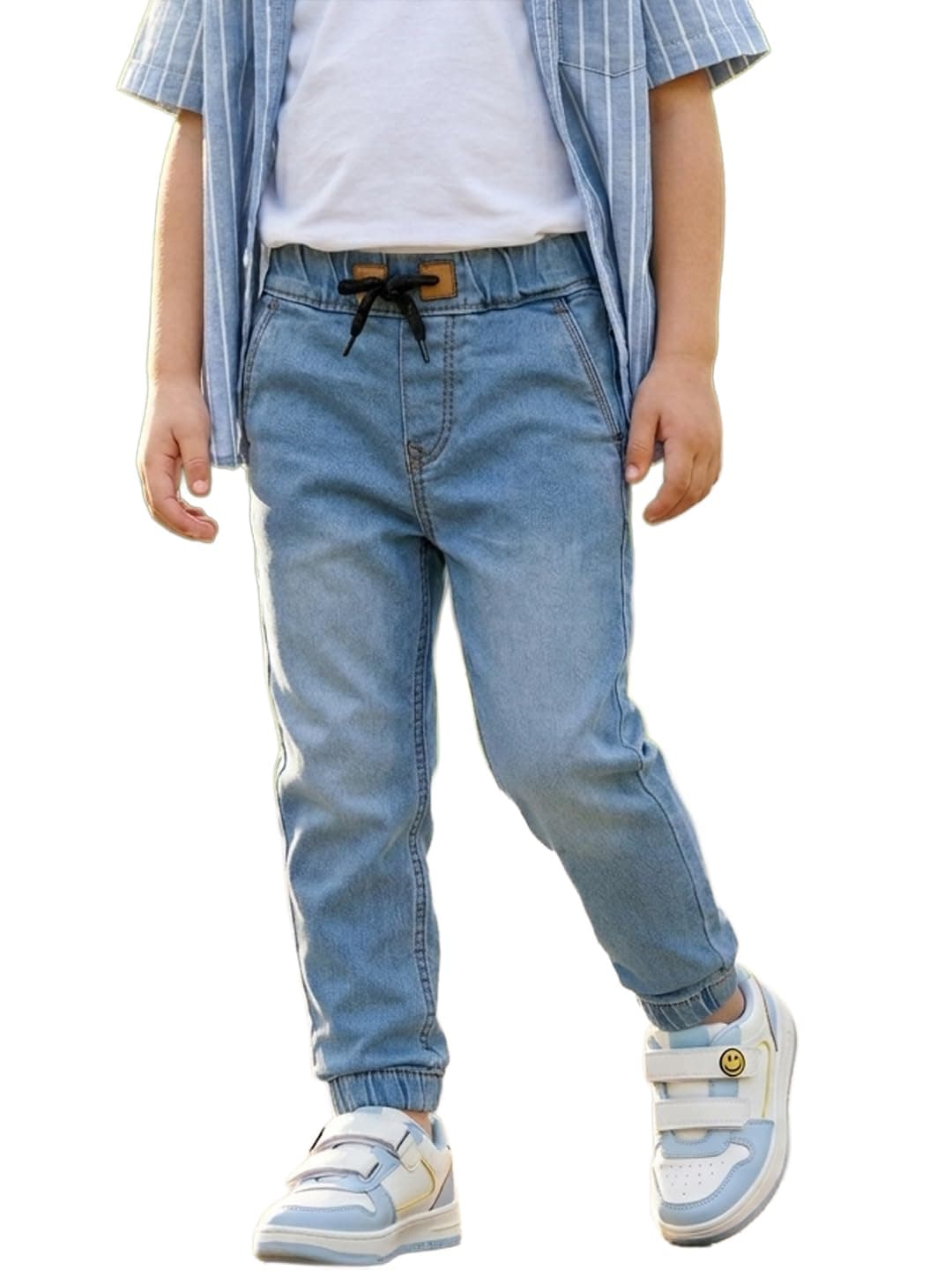 Urbano Juniors Boy's Ice Blue Slim Fit Jogger Jeans Stretch (junhpsjoggerboy-iceblue-8-9)