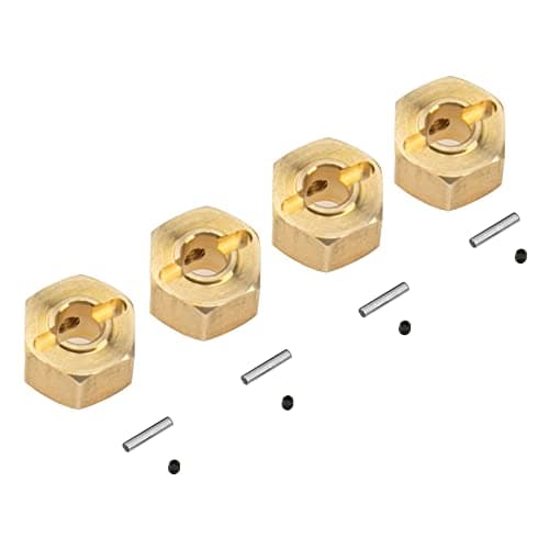 ShareGoo Brass 12mm Hex Wheel Hub Wheel Drive Hex Adapter Compatible with Axial SCX10 Wraith 90027 90046 Tamiya CC01 D90 Redcat Gen7 Gen8 110 RC Crawler 8mm Thickness