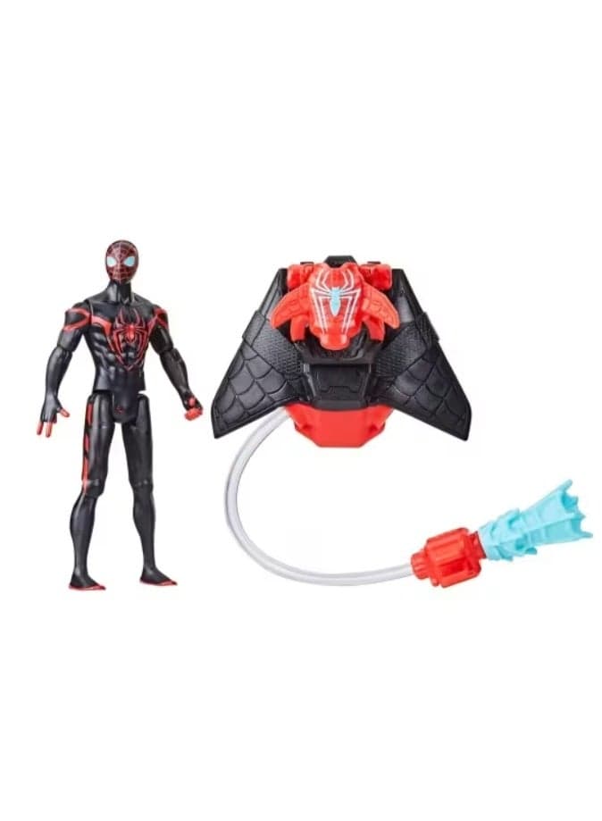 Spider-Man Aqua Web Warriors Miles Morales 4-Inch Action Figure with Refillable Water Gear Accessory