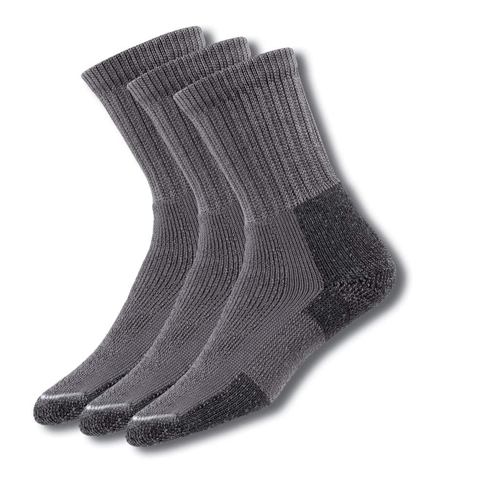 Thorlos KX Max Cushion Hiking Crew Socks Pewter 3 Pairs Large