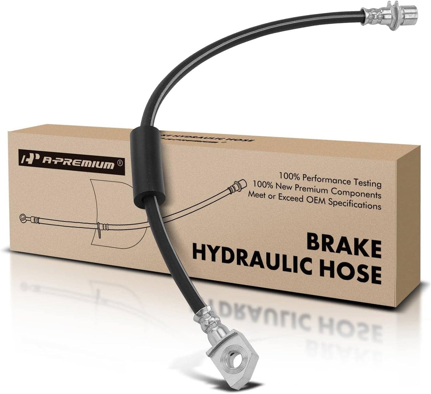A-Premium Rear Passenger Brake Hydraulic Hose for Ford and Lincoln
