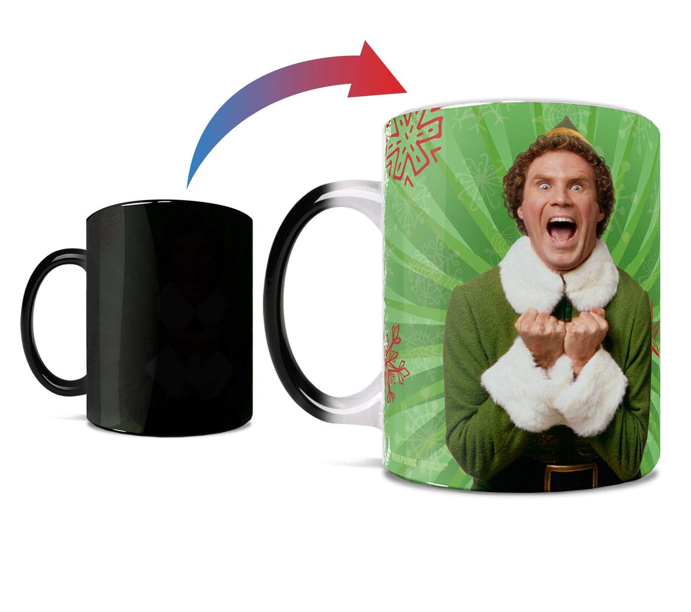 Morphing Mugs Elf Worlds Best Cup of Coffee One 11 oz Color Changing Heat Sensitive Ceramic Mug Image Revealed When HOT Liquid Is Added