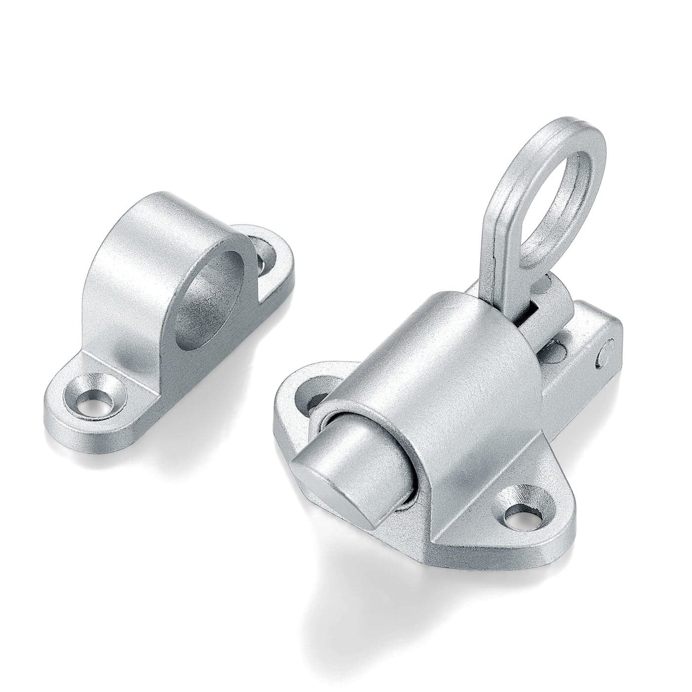 INIRET 4 Packs SelfClosing LatchesSilver Gray Spring Door LockResilient Bolt Latch Aluminum Alloy Safety Automatic Spring Barrel Door Lock with ScrewsUsed for Wooden DoorWooden Window and Cabinet