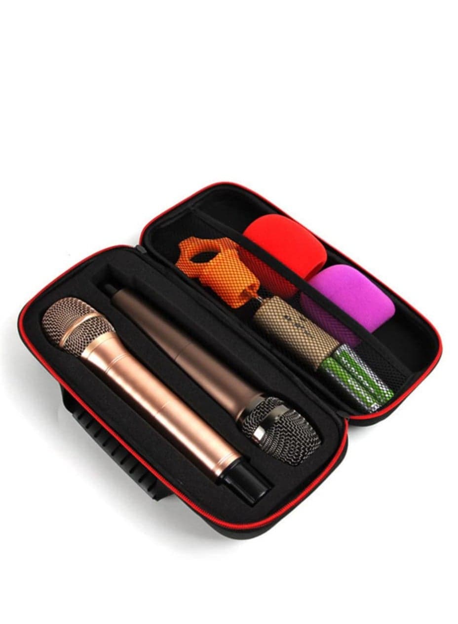 Wireless Microphone Case Hard EVA Case for Handheld Microphone Dual Mic Bag Microphone Hard Carrying Travel Case 30x15cm