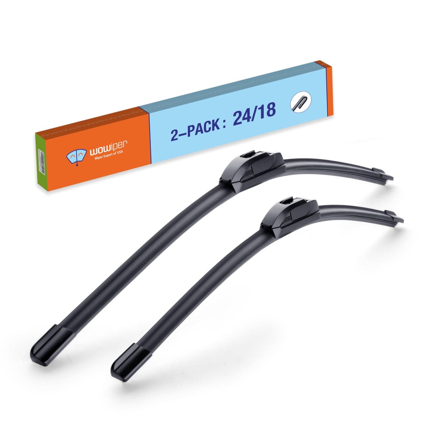 WOWIPER OEM 2418 UJHook Automotive Replacement Windshield Wiper Blades for My Car Superior AllSeason Front Windshield Wiper BladeSet of 2
