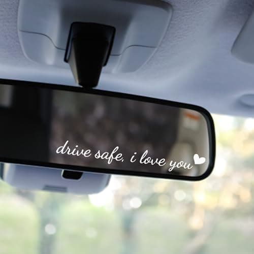 Miarita 3X Drive Safe I Love You Rearview Mirror Decal Car Window Decals Car Stickers for Women Car Decals for Women Car Stickers and Decals Drive Safe I Love You White