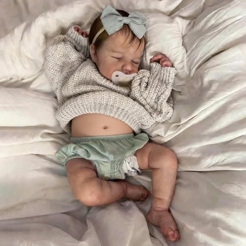 Zero Pam Silicone Reborn Baby Dolls Girl 20 Inch Sleeping Realistic Lifelike Baby Dolls Girl That Look Real Sleeping Newborn Babies Doll Full Body As Xmas Presents for Kids 3