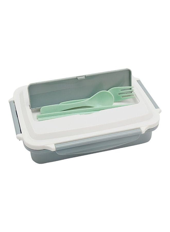 Stainless Steel Lunch Box 3-Grid Microwave Leakproof Three Compartment Meal Green 26 x 6 20cm