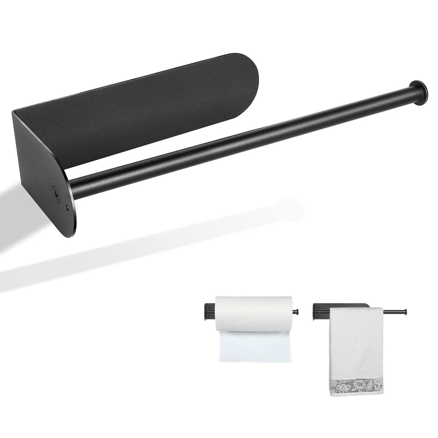 Kitchen Magnetic Stainless Steel Paper Towel Holder for Refrigerator Grill Toolbox Magnetic30cmBlackB