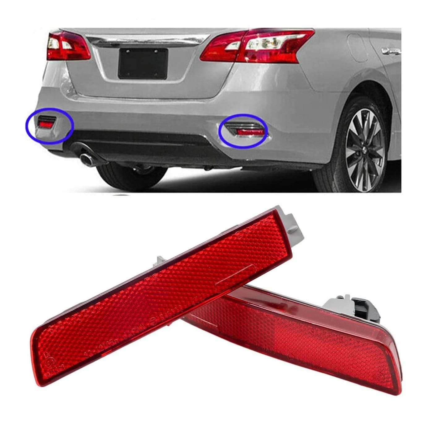 Rear Bumper Reflector Set Left and Right Compatible With Nissan Sentra Quest Murano FX35 FX50 20132018 12764454 265605C000 265655C000 NI1185100 NI1184100