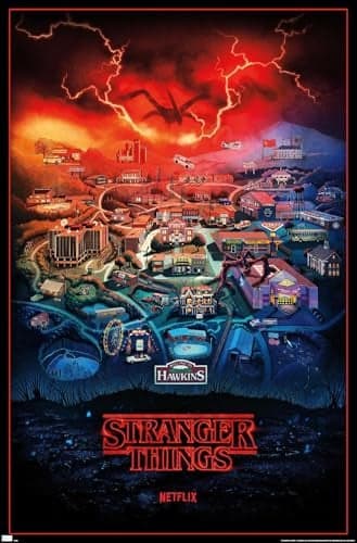 Trends International Netflix Stranger Things: Season 4 - Hawkins, Indiana Wall Poster, 14.725" x 22.375", Premium Unframed Version