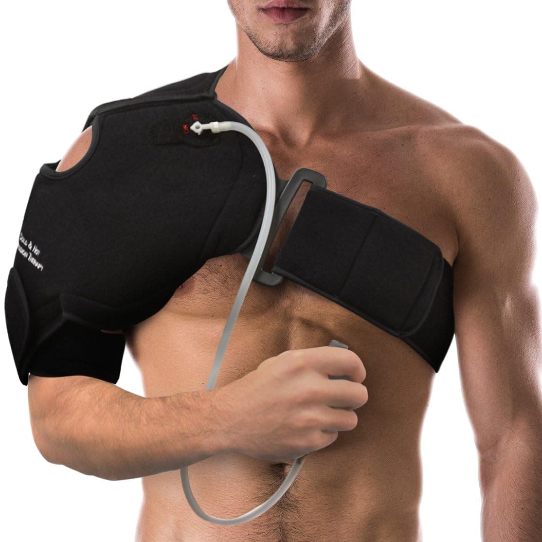 NatraCure Cold or Hot Shoulder Ice Pack Wrap Compression Shoulder Brace for Pain Relief Cool or Heating Pad for Rotator Cuff Injuries Football Baseball Volleyball Basketball Golf Softball