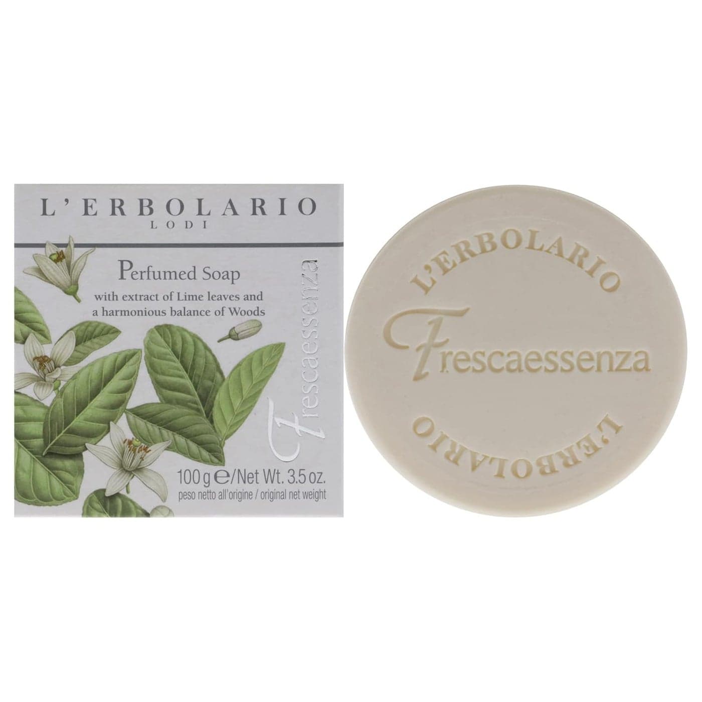 LErbolario Frescaessenza Perfumed Soap Soap Bar Provides Gentle Cleansing Action Perfumed Body Soap Rich in Lentiscus Safflower and Pistachio Oils Scented Soap for Moisturised Skin 35 oz