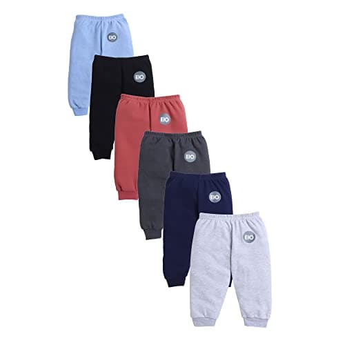 EIO Unisex Cotton Pajama Pants for Boys & Girls Combo Pack | Kids & Baby Soft Sleepwear Pyjamas Combo Pack | Toddler Breathable Nightwear Bottoms (Solid-6, 18-24 M)