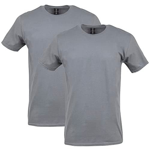Gildan Adult Softstyle Cotton T-Shirt, Style G64000, Multipack, Charcoal (2-Pack), Large