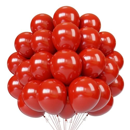 Red Latex Balloons 55pcs 12 Inches Red Balloons with 1 Ribbon for Birthday Graduation Baby Shower Valentines Christmas Wedding Party Decorations