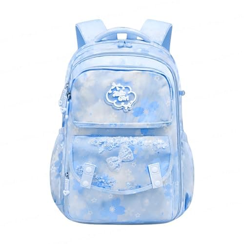 FunBlast School Bag for Girls and kids, Lightweight Casual Backpack, Large Capacity School Bags for Girls, Kawaii Bags, Japanese School Bags (45 X 30 X 18 Cm) (Blue)