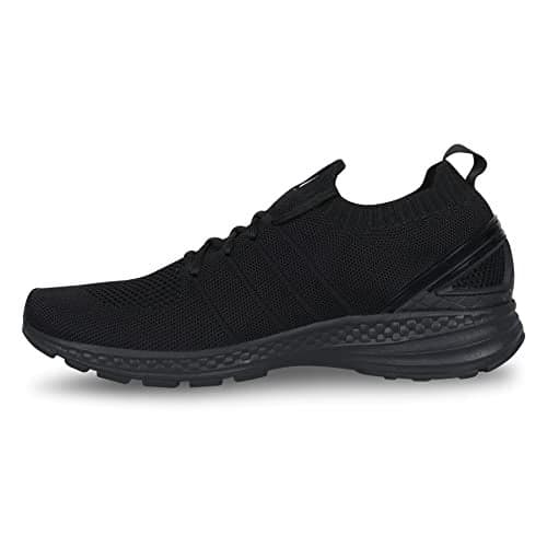 Nivia Arnold 2.0 Running Shoes for Men, Lightweight Sports & Fitness Footwear with Breathable Mesh Upper, Cushioned EVA Midsole & Durable Rubber Outsole for Daily Running & Training (Black) UK-7