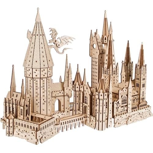 Ugears Harry Potter Hogwarts Castle 3D Wooden Puzzles for Adults - Harry Potter Castle Wooden Model Kits for Adults to Build, Mechanical Wood Puzzles Adult Building Sets, Hobby Kit, 3D Puzzle