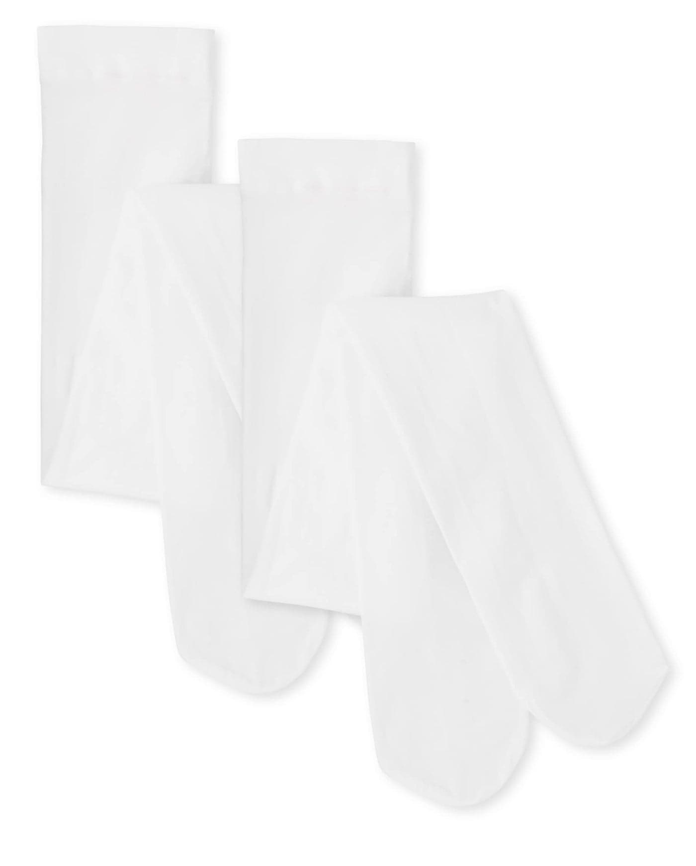 The Children's Place Girls Tights, White 2-pack, 6-7 US
