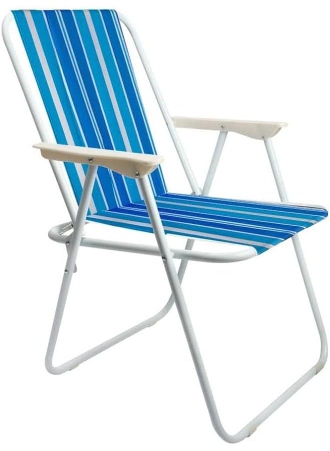 Folding Beach Chair with Arms Rests Garden Picnic Camping Fishing Outdoor Seat