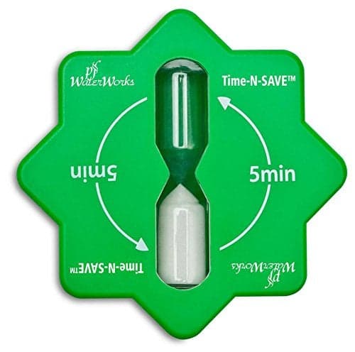 PF WaterWorks PF0551 Time-N Five (5) Minute Hour Glass Timer, Suction Cup, Excellent for Children Bathroom, Saves Water Every Shower, Green