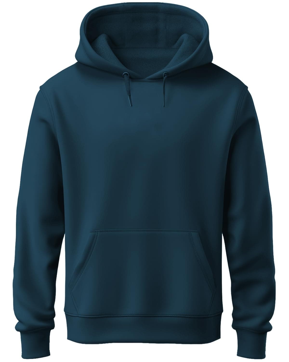 ADRO Men’s Regular Fit 320 GSM Cotton Blend Fleece Hoodie | Soft Feel Heavyweight Sweatshirt with Kangaroo Pocket & Drawstring Hood | H22-M-PLN-SB-M Teal Blue