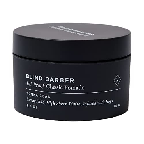 Blind Barber 101 Proof Classic Hair Pomade for Men Water Based Pomade with Hops Tonka Bean Strong Hold High Shine Finish Paraben SulfateFree Hair Styling Products 25 oz