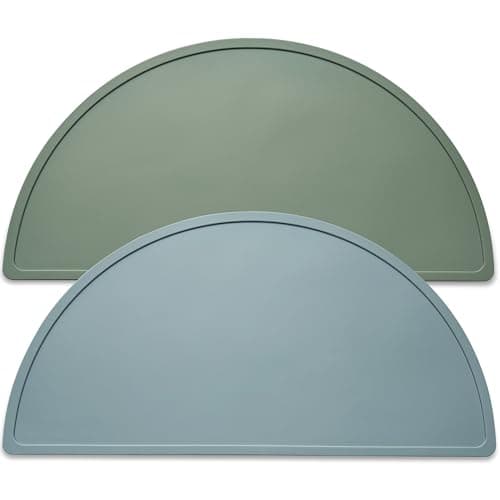 Mubobiee Silicone Placemats for Babies Toddlers Kids BPAFree NonSlip Baby Table Mat Food Mats 2 Pack