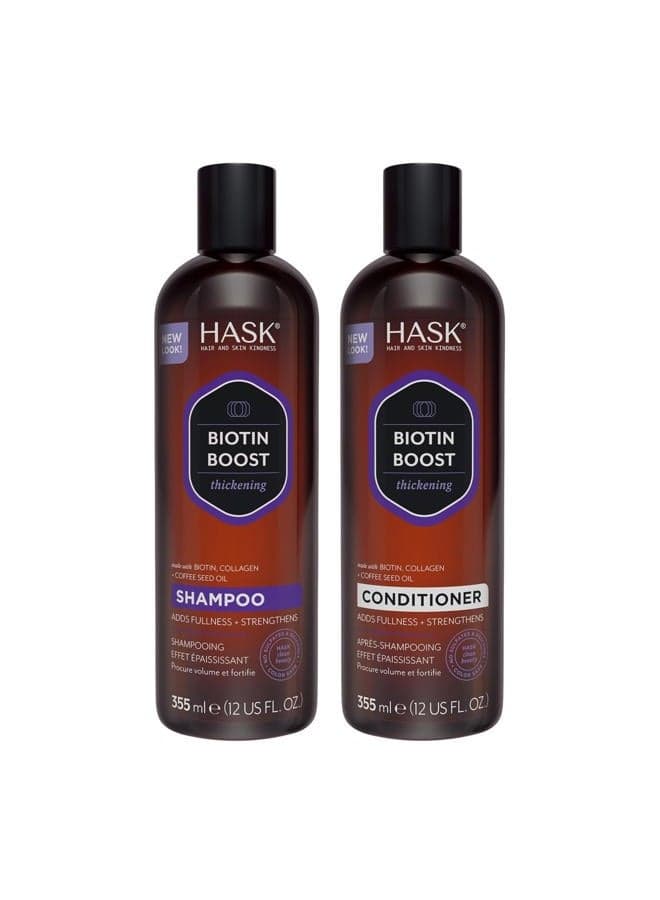 BIOTIN BOOST Shampoo and Conditioner Set Thickening - Colour safe, gluten-free, sulphate-free, paraben-free - 1 Shampoo and 1 Conditioner