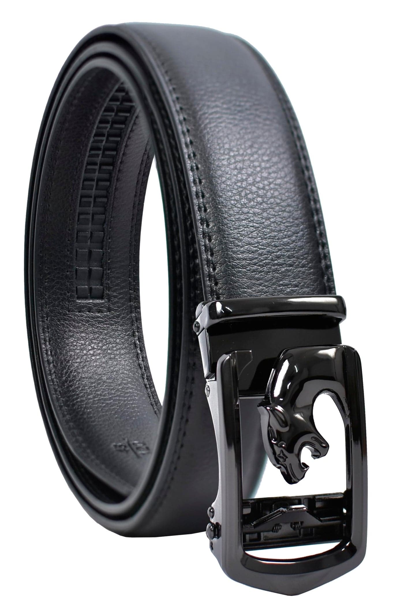 WildHorn Men's Genuine Leather Belt for Men| Premium Auto-Lock Buckle | Adjustable up to 48” | Formal & Casual Wear | Micro-Adjust Fit | Stylish Gift Box Included (Free Size) (PREMIUM BLACK)