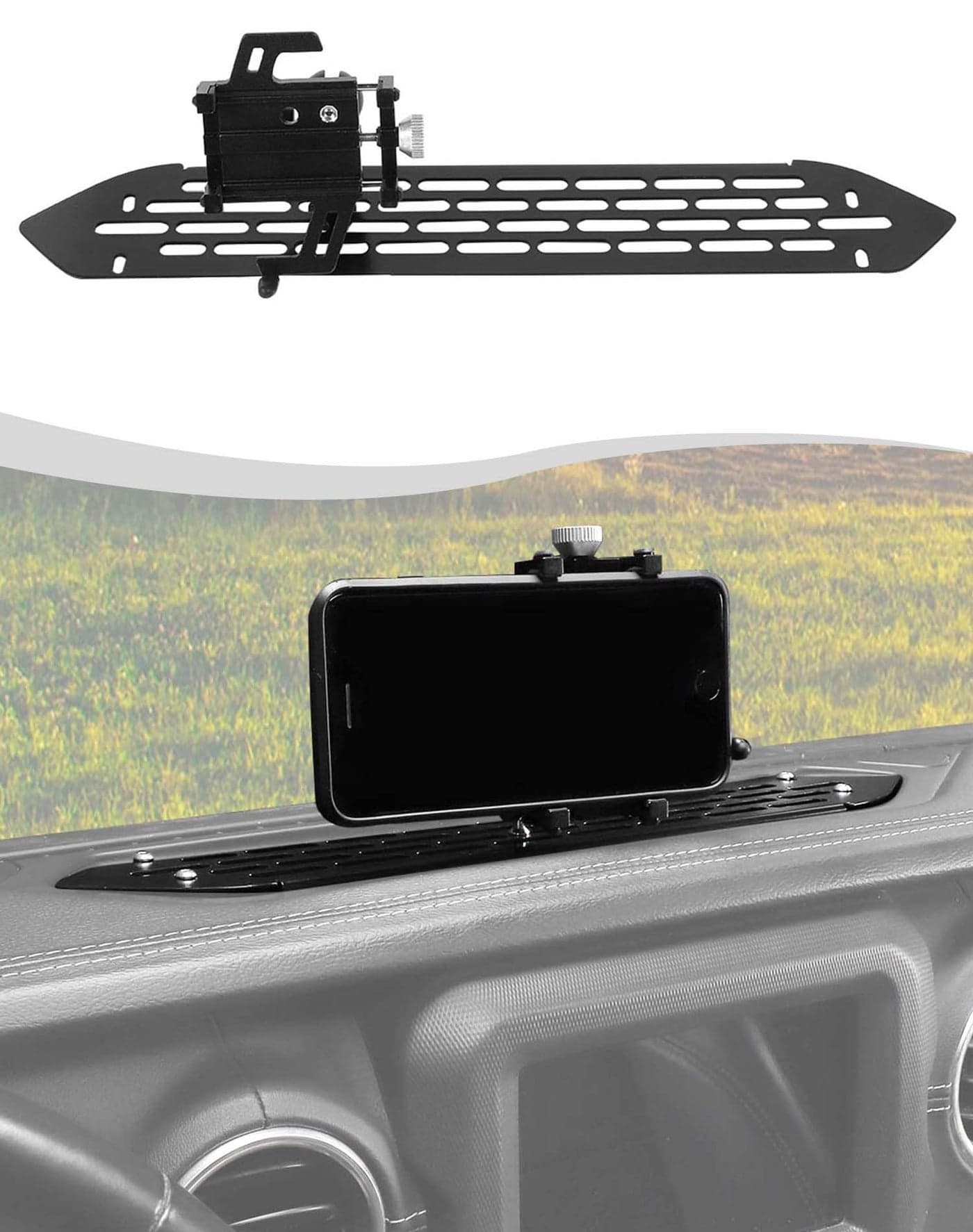 Hoolcar Dash Mount Phone Holder Dashboard Cell Phone Mounting Bracket Stand Compatible with Jeep Wrangler JL JLU & Gladiator JT 2018-2025, Interior Accessories