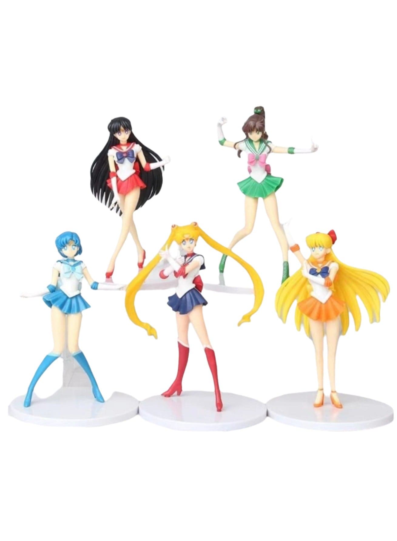 18CM 5-Piece Set Of Standing Anime Sailor Moon Series Figures Model Ornaments Suitable For Collection And Gift ,Bag Pack