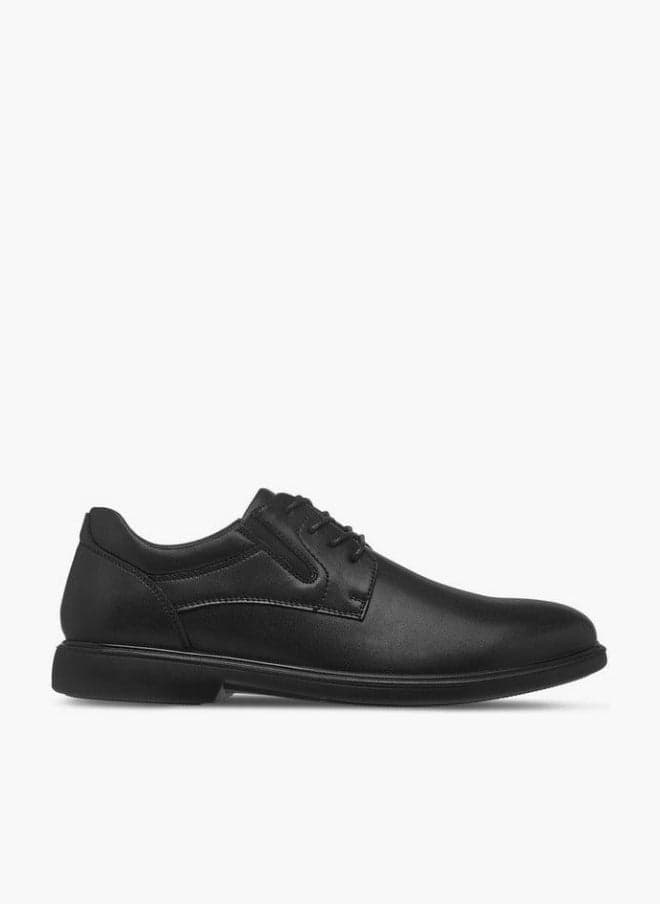Textured Lace-Up Derby Shoes