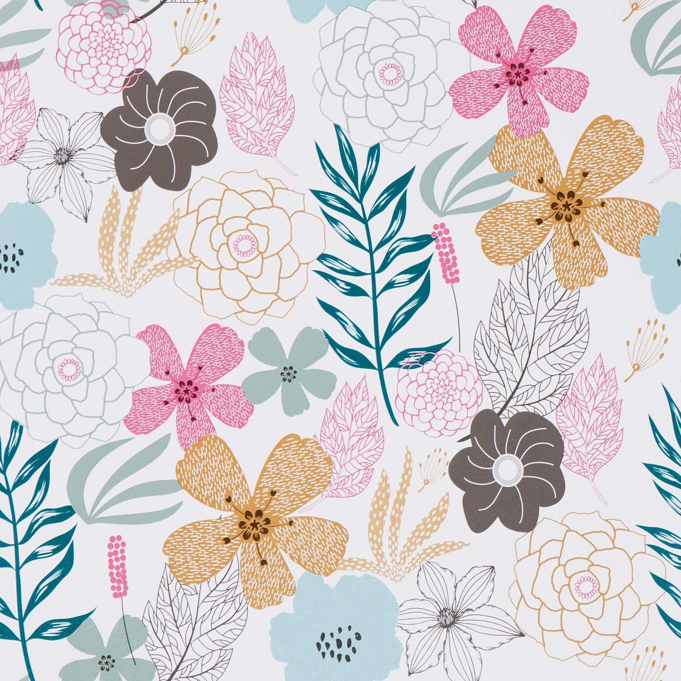 Mecpar Floral Peel and Stick Wallpaper 1771 x 4921 Ft Perennial Blooms Waterproof Removable for Bathroom or Cabinet