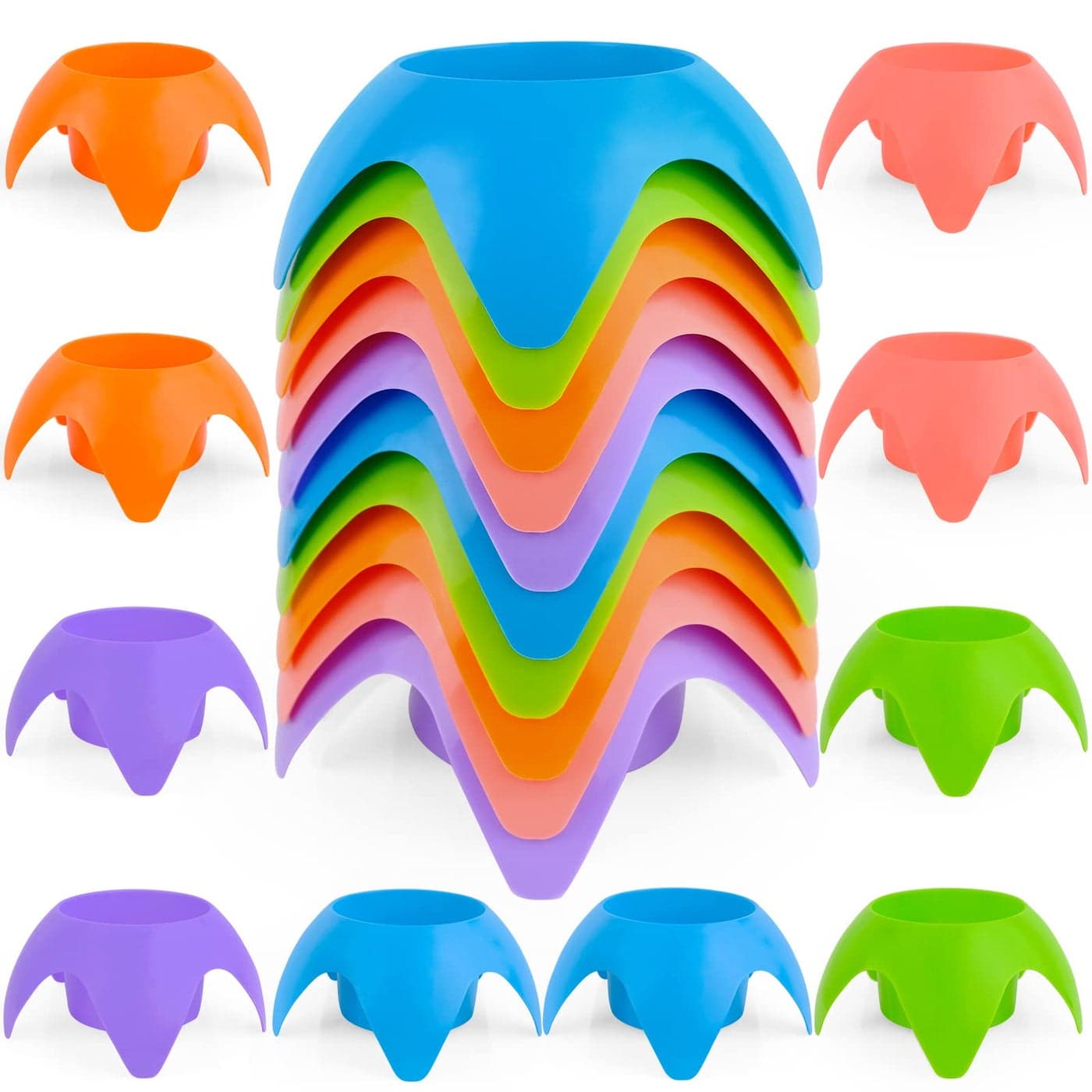 10 Packs Beach Cup HolderSandFree Drink HolderMultiFunctional Sand Cup Holder for Beverage Phone Sunglasses KeysBeach Accessories for Vacation Must Haves Beach Gear for Beach TripMultiColor