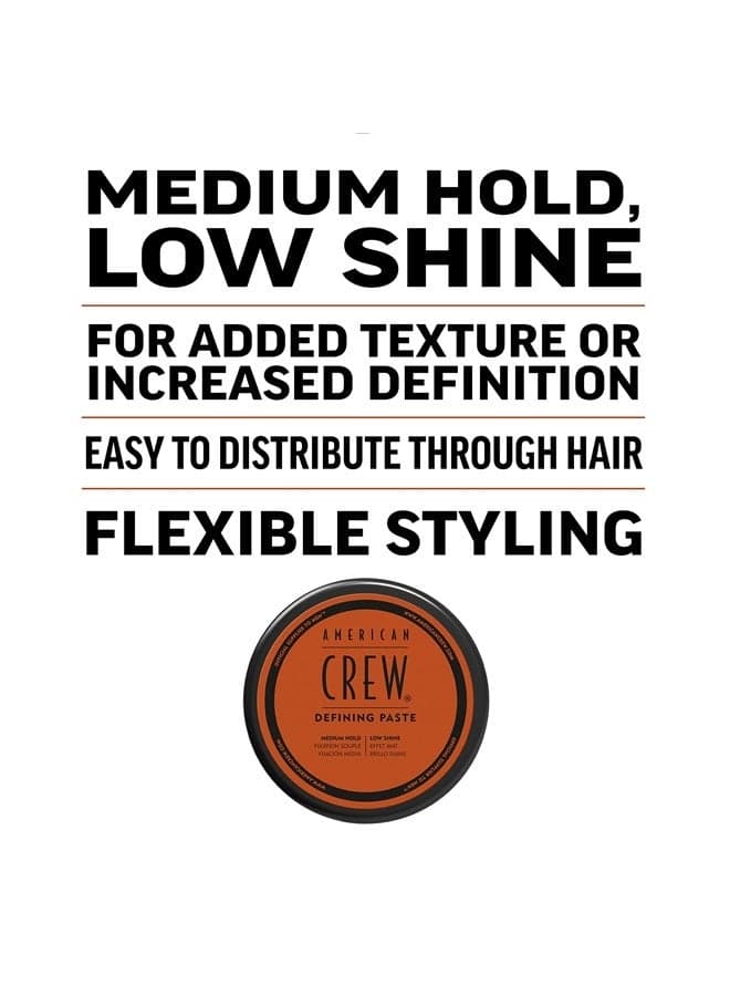 Men's Hair Defining Paste by American Crew (OLD VERSION), Medium Hold Hair Gel with Low Shine, 3 Oz (Pack of 1)