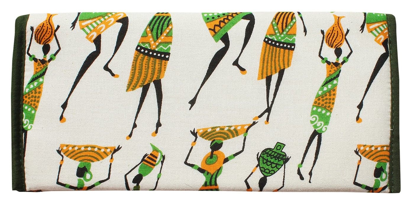 Mandhania Handcrafted Warli Print Women Wallet|Clutch|Ladies Purse Pack 1 Peacock Blue