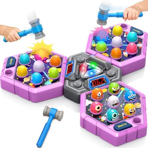 ANNKIE Whack Game Mole for KidsToys for 3 4 5 6 7 Year Old Girls BoysPounding Game for ToddlersInteractive Educational Toys with 3 Modes 2 HammersGifts for 312 Year Old Boys Girls Toddlers