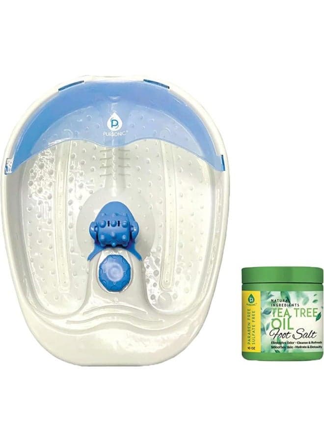 's Ultimate Foot Care Kit - Foot Spa, Pedicure Tools, Massager, Tea Tree Oil Salt Scrub, and Warming Function - Relax and Revitalize Tired Feet!