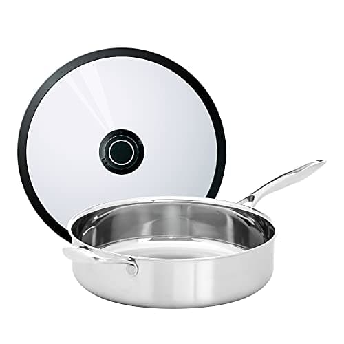 Black Cube Stainless Steel Cookware, Sauté Pan w/Lid, 11-Inch Diameter, 4.5 Quart
