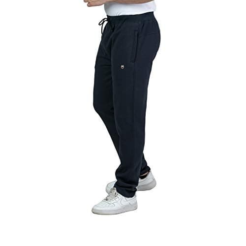 HIFZAA Mens Fleece Warm Lower for Winter Track Pant for Mens Pockets with Zip-Dark NAVY-5XL