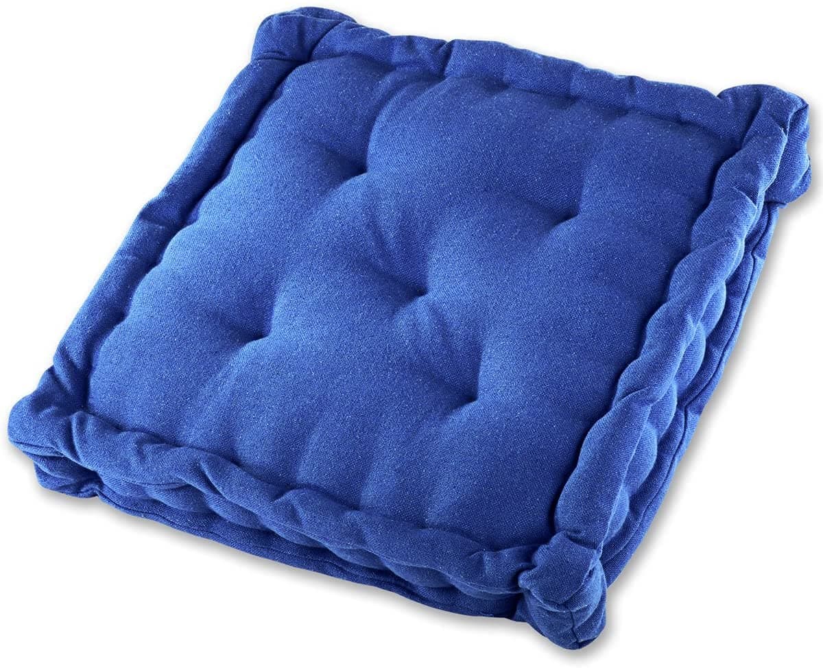 ATOOTFUSION Cotton Square 4 Inch Thick Lightweight Cushion for Table Stool Back Seat Cushion Yoga Chair Pad for Indoor/Outdoor Home Office Garden Décor (40X40X8 CM) 01 Count (Navy Blue)