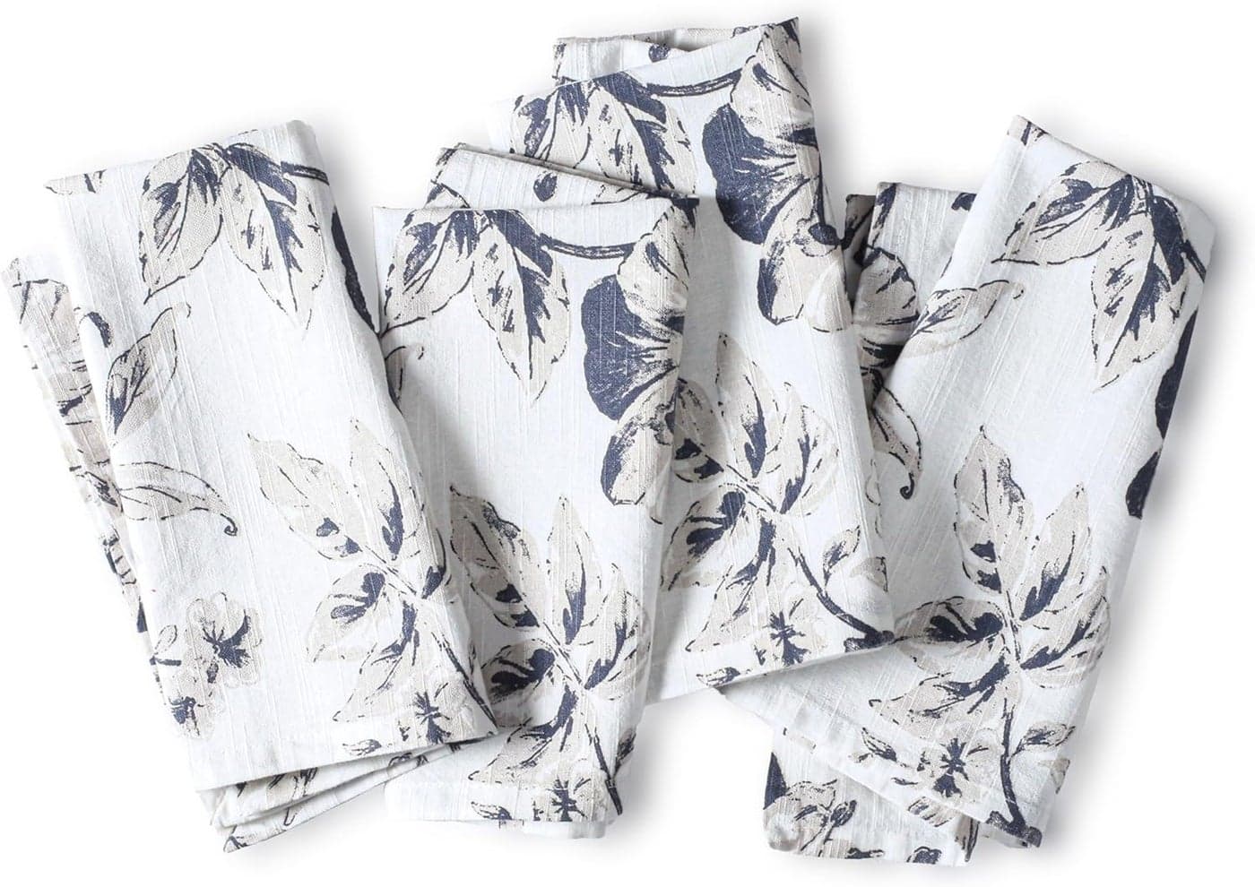 Ramanta Home Cloth Napkins Set of 4 18x18 Inches Decorative Floral Toile Print Fall Dinner Napkins for Christmas Wedding Soft Washable 100 Cotton Printed Table Linen for Everyday Use Grey Beige