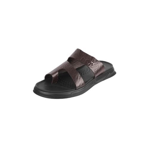 Mochi Men Brown Leather Casual Slip-on Sandal UK/7 EU/41 (16-976)