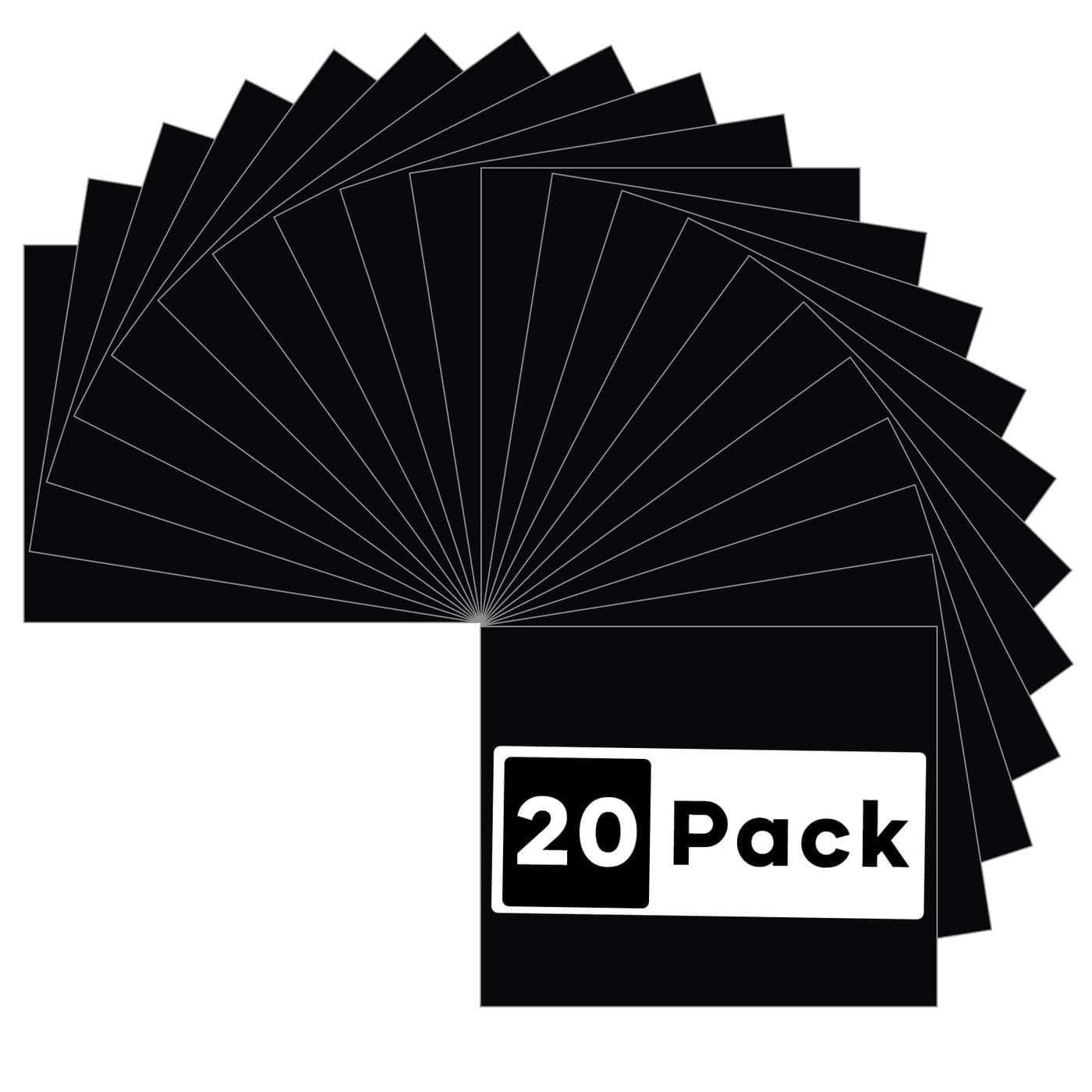 HTVRONT Black Heat Transfer Vinyl Bundle 20 Pack 12 x 10 Black Iron on HTV for TShirt for Cricut Silhouette Cameo or Heat Press Machine