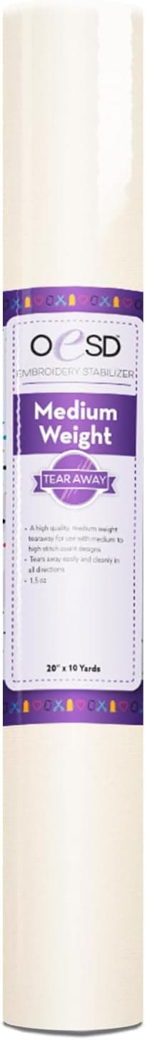 OESD Medium Weight Tear Away Embroidery Stabilizer 20 x 10 Yd Roll