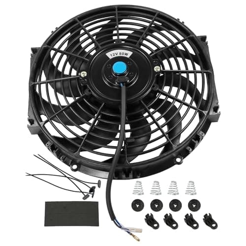 JDMSPEED New 12" Inch Universal Slim Fan Push Pull Electric Radiator Cooling 12V Mount Kit