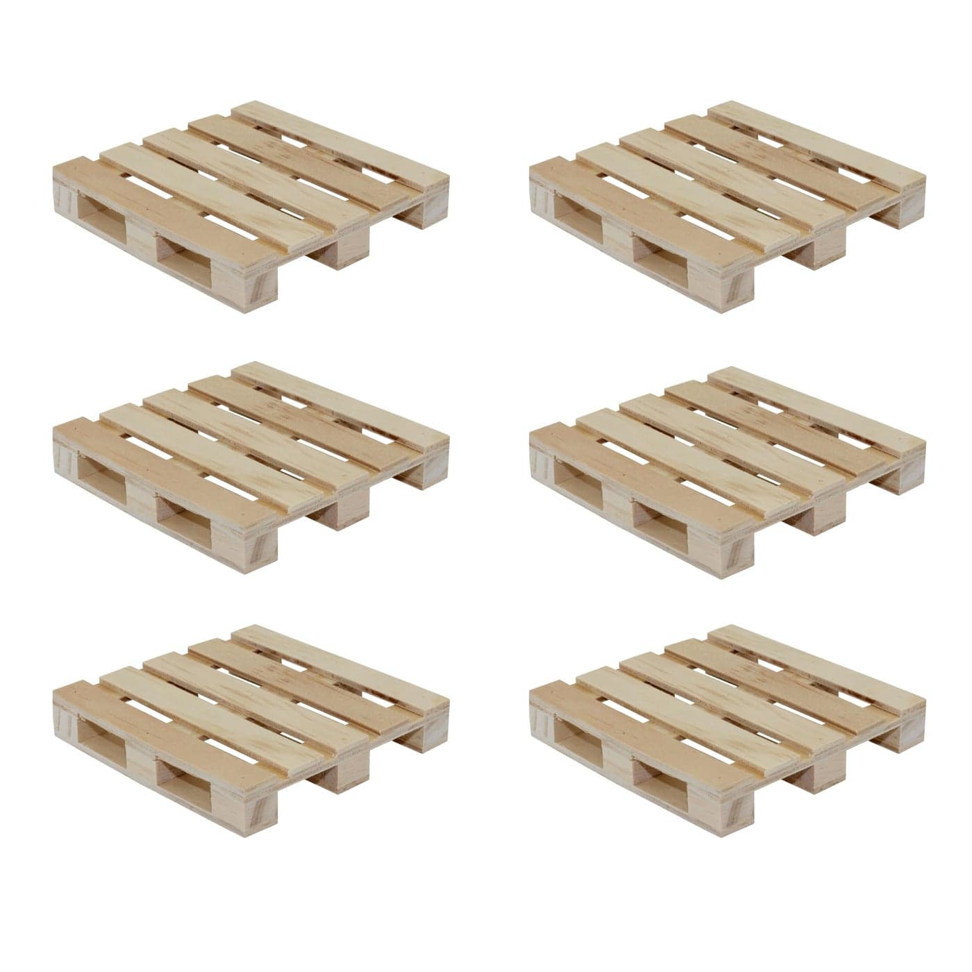 Creative Hobbies 6Pack Mini Wood Pallet Coasters for Beverages Hot and Cold Drinks Mini Building Blocks Stacking DIY Crafts 4 x 4 x 1116