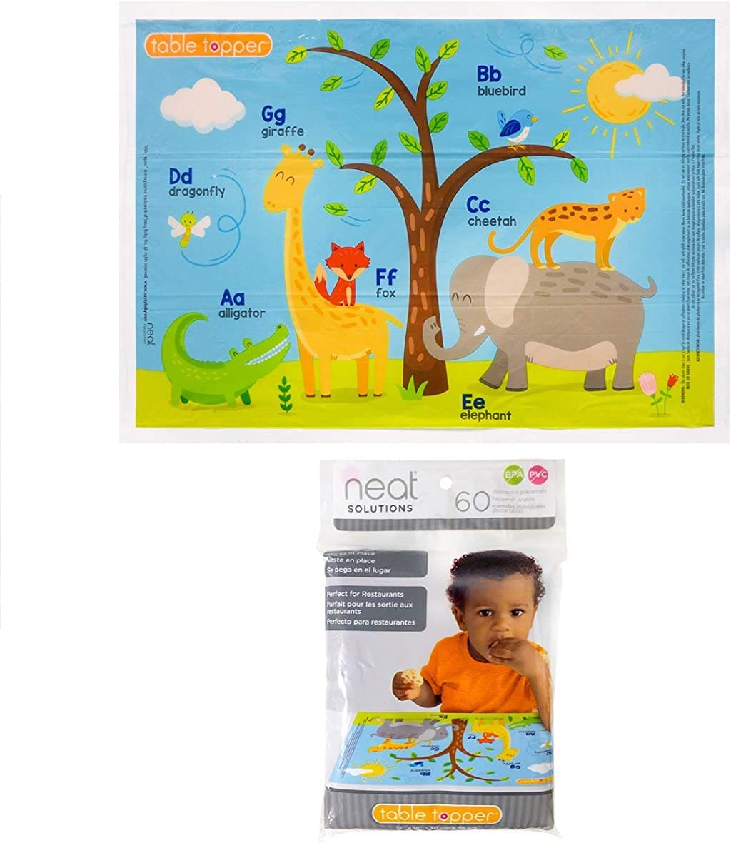 Neat Solutions Table Topper Disposable Stickon Placemats in Reusable Package Gender Neutral 12 x 18 60 Count Pack of 1 Styles May Vary
